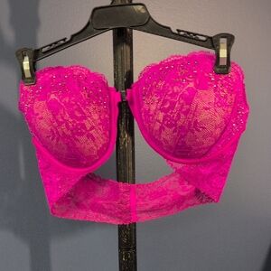Vibrant Fuchsia Lace Women's Bra